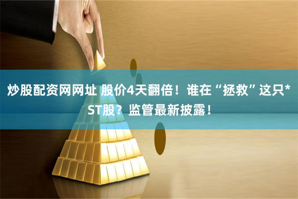 炒股配资网网址 股价4天翻倍！谁在“拯救”这只*ST股？监管最新披露！