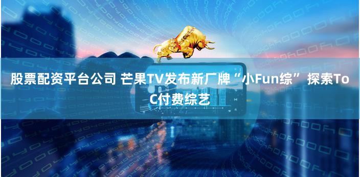 股票配资平台公司 芒果TV发布新厂牌“小Fun综” 探索ToC付费综艺